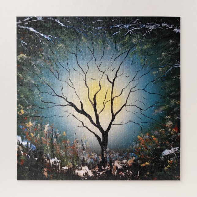 Light of the Full Moon through the Branches Jigsaw Puzzle (Vertical)