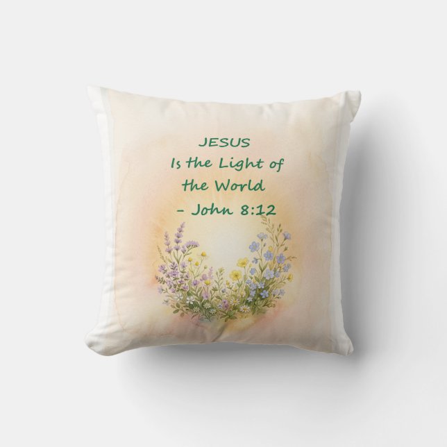 Light of the World Throw Pillow (Front)