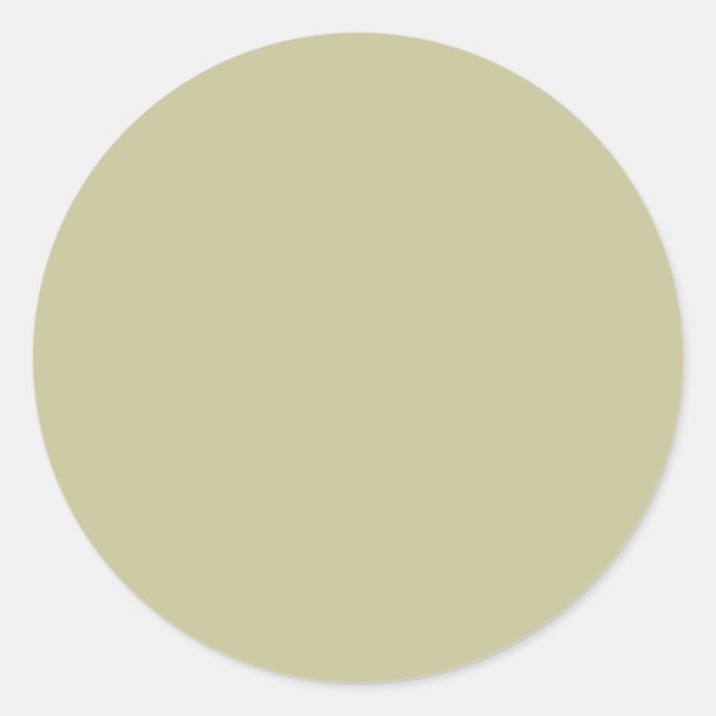 Light Olive Green Solid Colour Classic Round Sticker (Front)