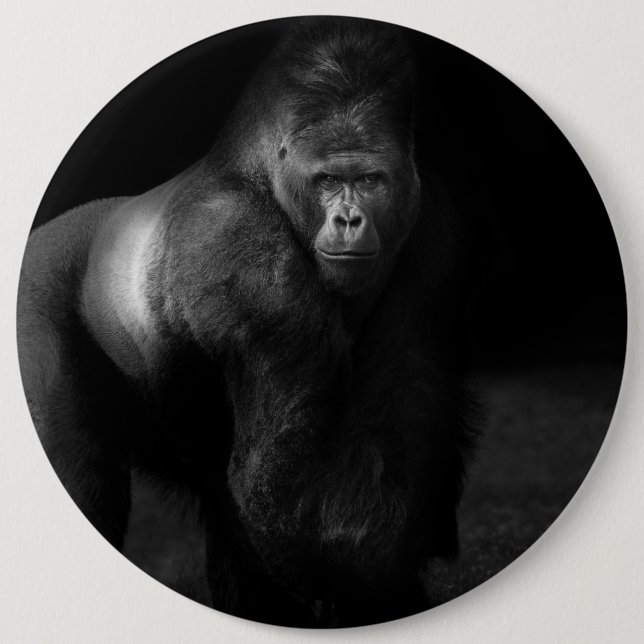 Light on Strength – Silverback Gorilla 6 Inch Round Button (Front)
