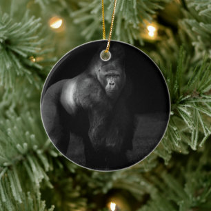 Light on Strength – Silverback Gorilla Ceramic Ornament