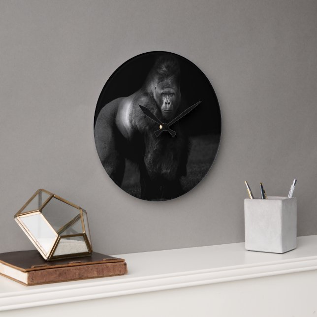 Light on Strength – Silverback Gorilla Large Clock (Office)