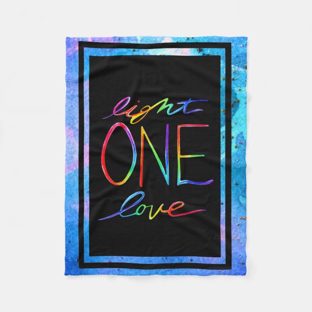 Light One Love Blanket With Blue Background (Front)