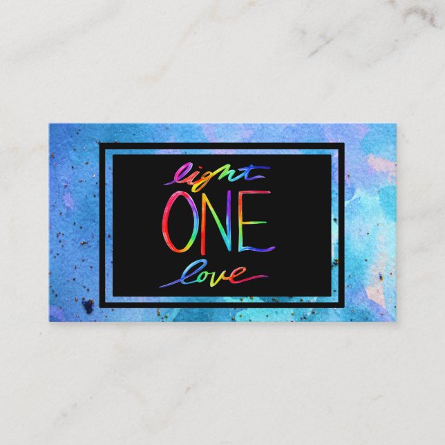 Light One Love Galaxy Blue Spiritual Buisness Card (Front)