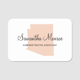 Light Orange Arizona Name Tag