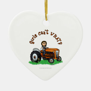 Light Orange Farmer Ceramic Ornament
