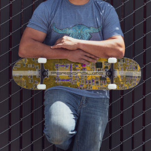 Light Orange PCB Circuit Board Design for IT Pros Skateboard