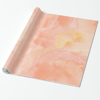 Light Orange Peach Watercolor Wrapping Paper