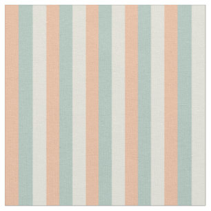 Light Orange / Sage Green / Yellow Stripes Fabric