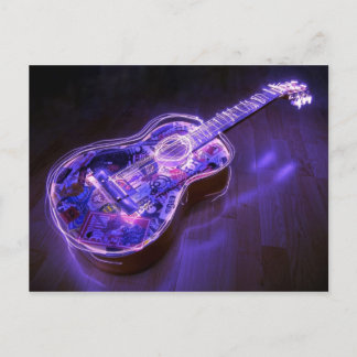 Light painting : guitar - postcard