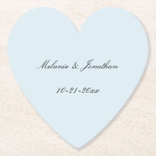 Light Pale Blue Wedding Paper Coaster