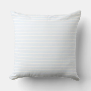 Light pale blue White Stripes pattern Throw Pillow