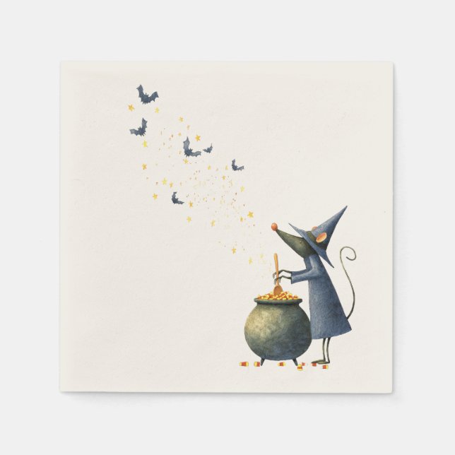 Light Paper Napkins — Mouse Wizard (Front)
