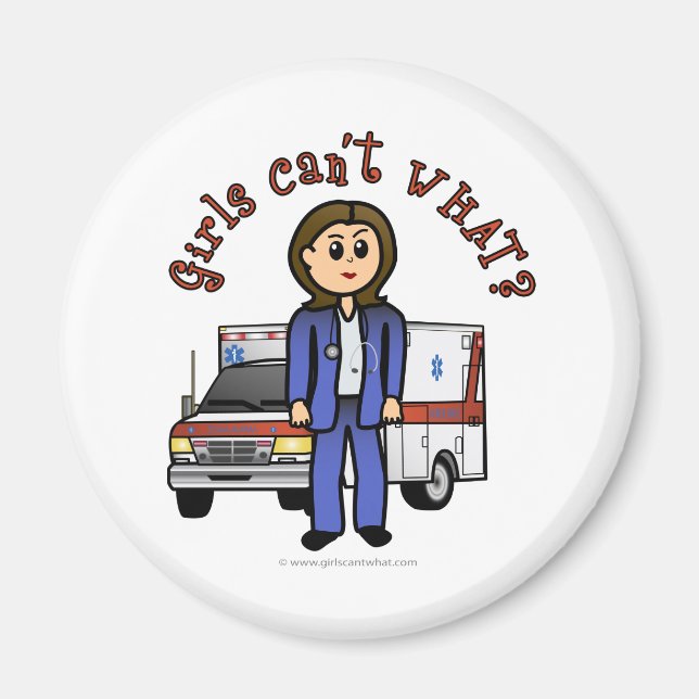 Light Paramedic Girl Magnet (Front)
