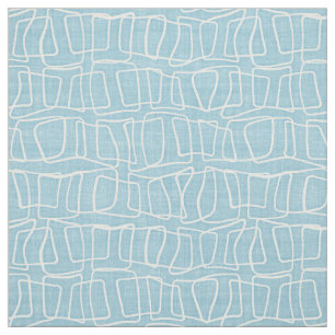 Light Pastel Blue Modern Round Squares Pattern Fabric