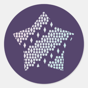 Light Pastel Cotton Candy Honeycomb Diamond star Classic Round Sticker