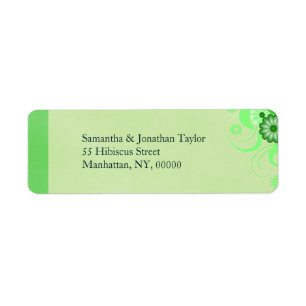 Light Pastel Green Floral Return Address Labels