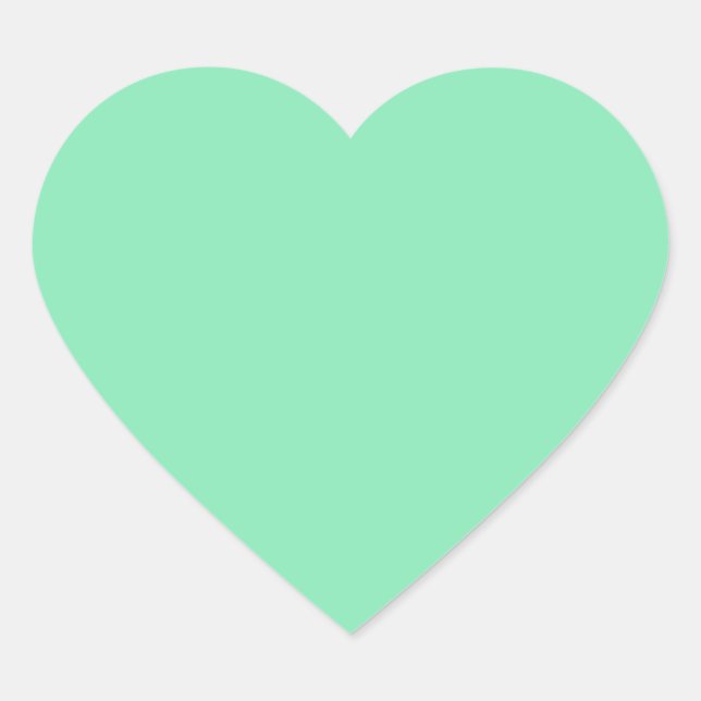 Light Pastel Mint Green Heart Sticker (Front)