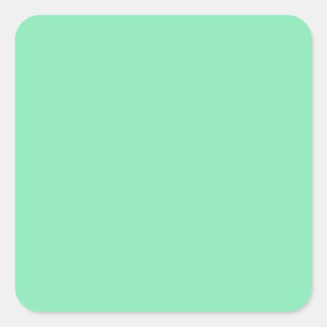 Light Pastel Mint Green Square Sticker (Front)