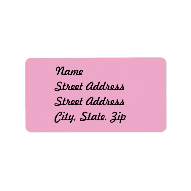 Light Pastel Pink Address Sticker (Front)