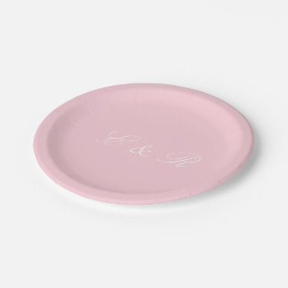 Light Pastel Pink Wedding Decorations Paper Plate