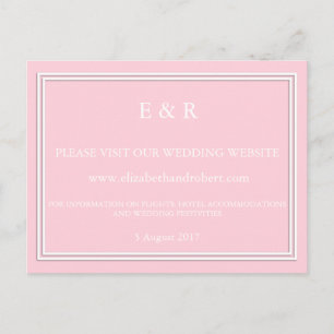 Light Pastel Pink Wedding Invitation Set Postcard