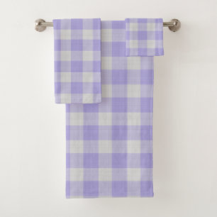 Light Pastel Purple checkered pattern Bath Towel Set