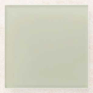 Light Pastel Sage Green Solid Colour Background Glass Coaster