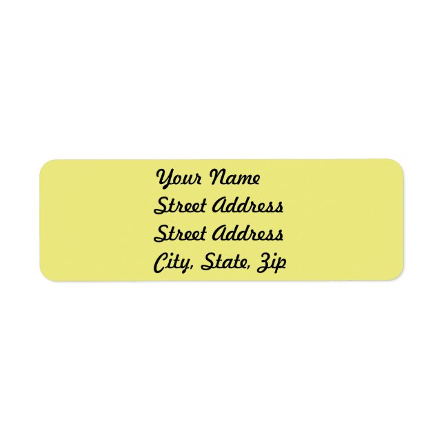 Light Pastel Yellow Return Address Sticker (Front)