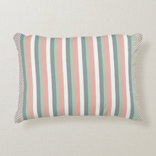 Light Pastels in Double Stripes Accent Pillow