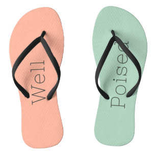 Light Pastels Soft Peach & Jungle Mist Well Poised Flip Flops