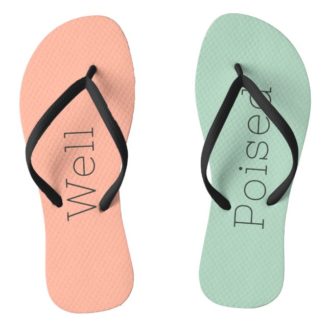 Light Pastels Soft Peach & Jungle Mist Well Poised Flip Flops (Footbed)