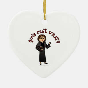 Light Pastor Girl Ceramic Ornament