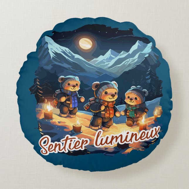 Light Path Round Pillow (Front)