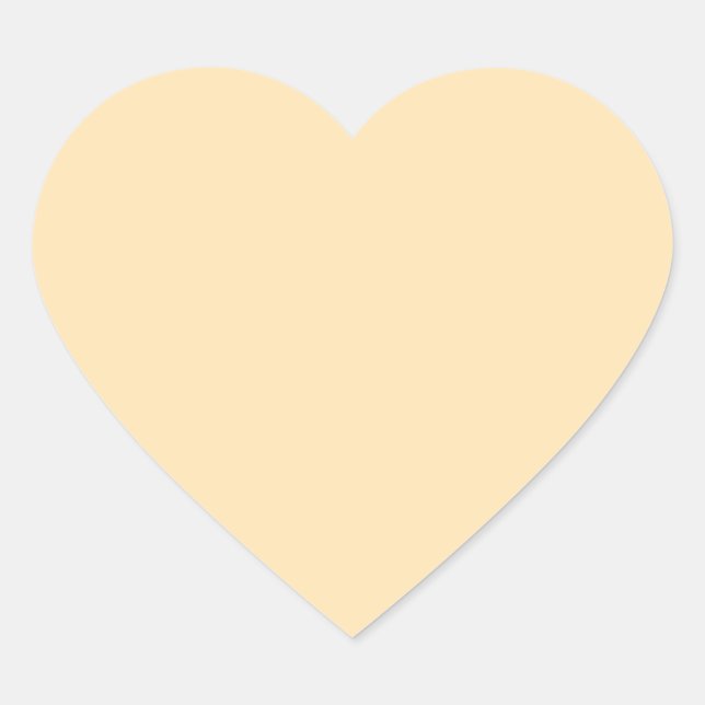 Light Peach High End Coloured Heart Sticker (Front)