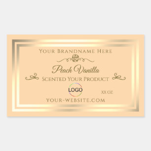 Light Peach Product Label with Gold Frame and Logo