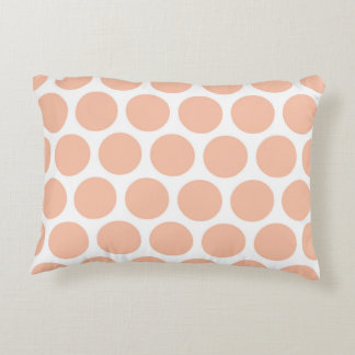 Light Peach Retro Colourful Modern Polka Dots Accent Pillow