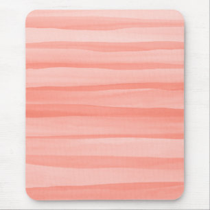 Light Peach Watercolor Lines Pattern Mouse Pad