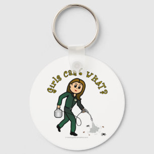 Light Pest Control Girl Keychain