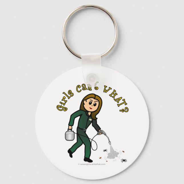 Light Pest Control Girl Keychain (Front)