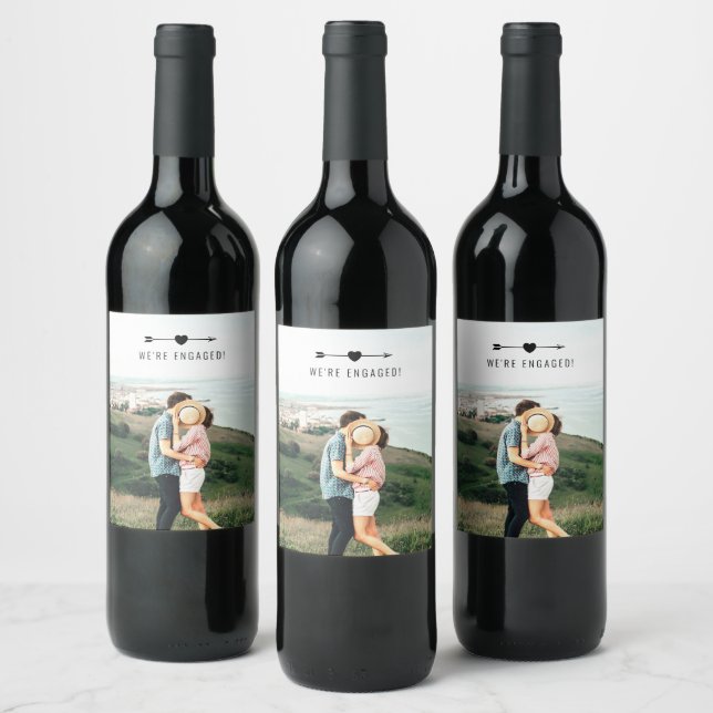 Light Photo | Engagement Announcement | Wine Label (Bottles)