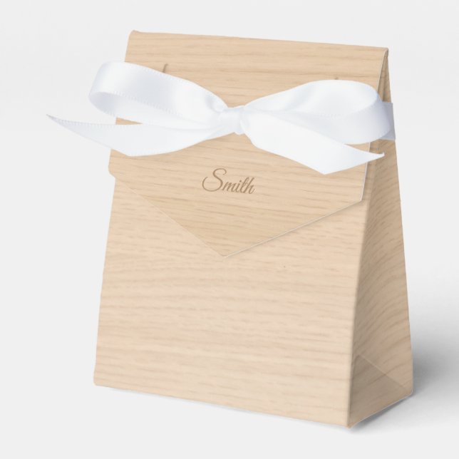 Light Pine Wood Wedding Favour Box (Front Side)