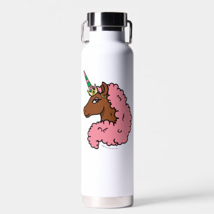 Light Pink Afro Unicorn Water Bottle
