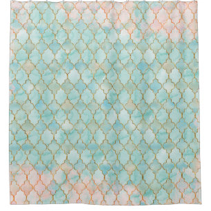 Light pink and Aqua Maroccan pattern