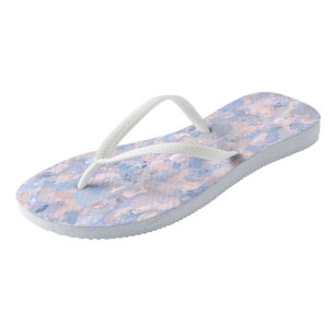 Light Pink and Blue Flip Flops