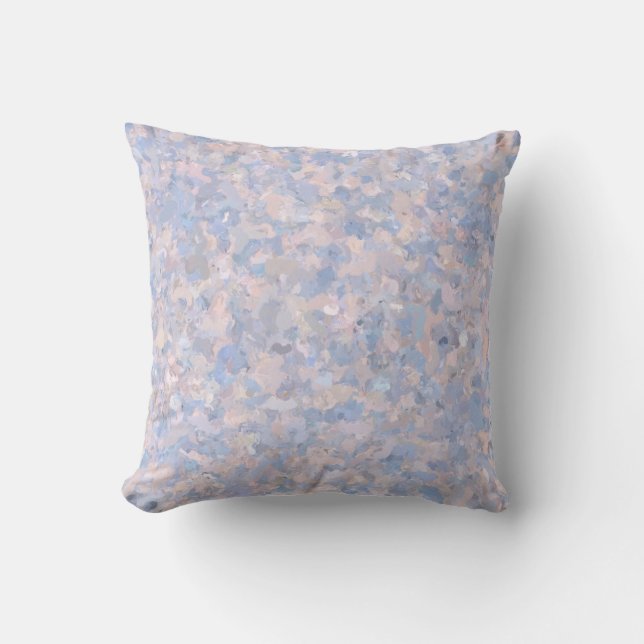 Light Pink and Blue Throw Pillow (Front)