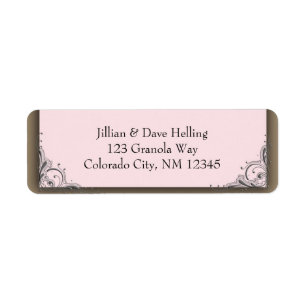 Light pink and brown accent address Label