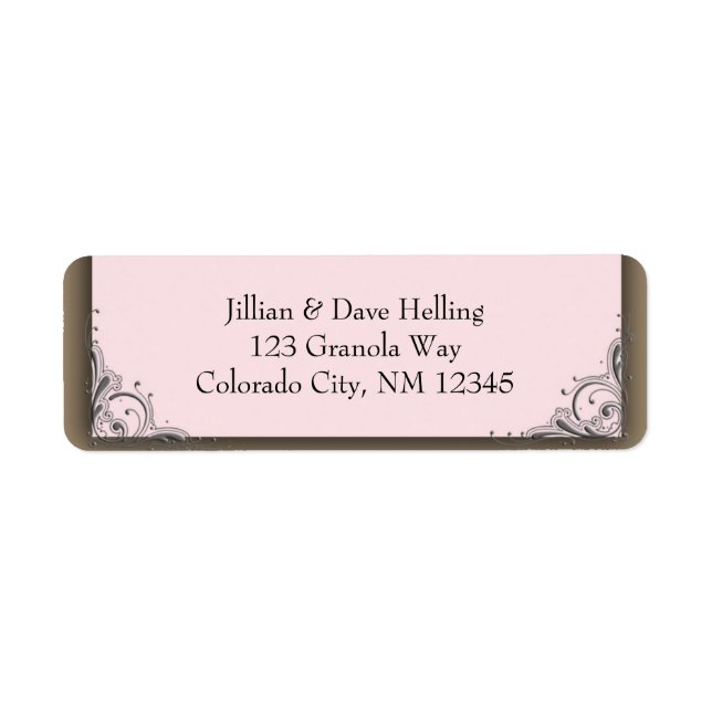 Light pink and brown accent address Label (Front)
