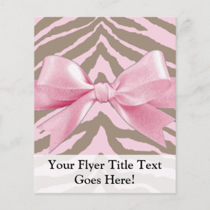 Light Pink and Brown Zebra w/ Ribbon Bow Flyer