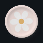 Light Pink and Daisy Birthday Paper Plate<br><div class="desc">light pink and daisy birthday plates</div>